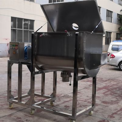 Mezclador horizontal de doble paleta de cinta de 5,5 kW y 500 L para especias, condimentos, polvo de pigmento comercial