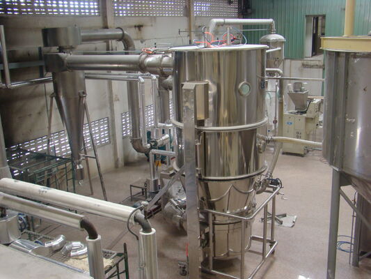 Proceso de granulación del lecho fluidizado Máquina de secado industrial Secado de polvos / gránulos húmedos